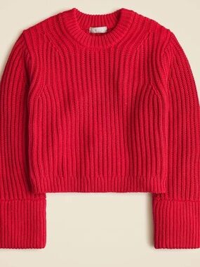 JCREW HERITAGE FISHERMANS CREWNECK SWEATER RED XL